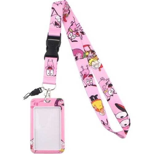 DZ1355 New Anime Dog Pink Lanyards for Key Neck Strap For Card Badge Gym Key Chain Lanyard Key Holder DIY Hang Rope Keychain