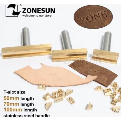 ZONESUN 5/7/10cm T-slot Alphabet Numbers Symbol Leather Stamping Cold Press Tool Brand Iron Custom Initial Mould Embossing Mold