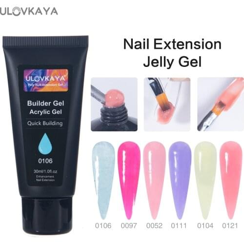 ULOVKAYA 30ml Nail Gel For Finger Extensions Jelly Builder Gel Poly Nail Gel Manicure Acrylic Crystal Nail Art Design Varnish