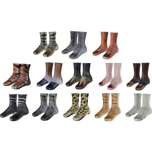 Creative 3D Printed Funny Women Men Gift Animal Claw Printed Paw Adult Crew Socks