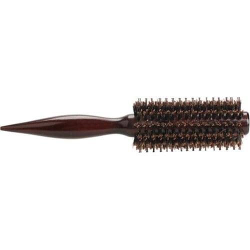 Curly Hair Comb Radial Brush Wood Handle Bristle Anti-static Hairdressing