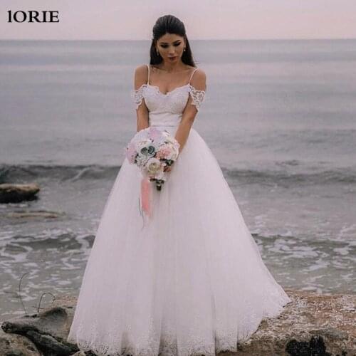 LORIE Wedding Dress 2020 Sexy Spaghetti Straps Ball Gowns Bridal Dress Elegant Puffy Wedding Dresses Floor Length