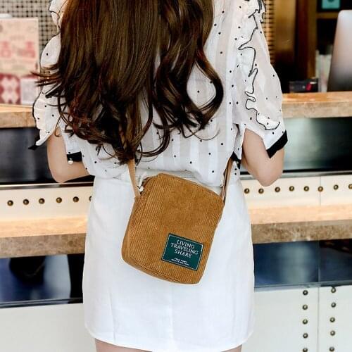 Fashion Women Bag Casual Solid Corduroy Single Shoulder Lady Crossbody Bag Handbag Tote Cute Messenger Bag Coin Purse For Girls