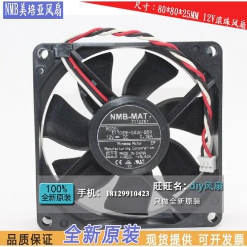 NEW NMB-MAT Minebea 3110SB-04W-B59 8025 12V 0.18A 8CM Double Ball bearing cooling fan