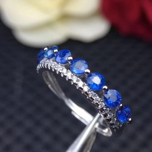 Engagement Ring ,Weding Ring Natural real blue sapphire ring 925 sterling silver Fine handworked jewelry Finger rings