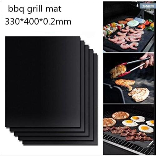 44X33CM Extra Thick Heat Resistant BBQ Grill Mat Baking Reusable Non-Stick Barbecue Plate Cooking Grilling Sheet Liner Tools 50
