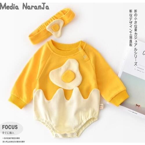 2019 autumn new baby clothes newborn cartoon egg long sleeve robe with headband infant toddler funny costume