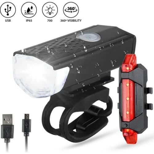 Rechargeable Bicycle LED Light MTB Front Back Rear Taillight USB Charging Bike Lamp Flashlight Cycling HeadLight Accessories