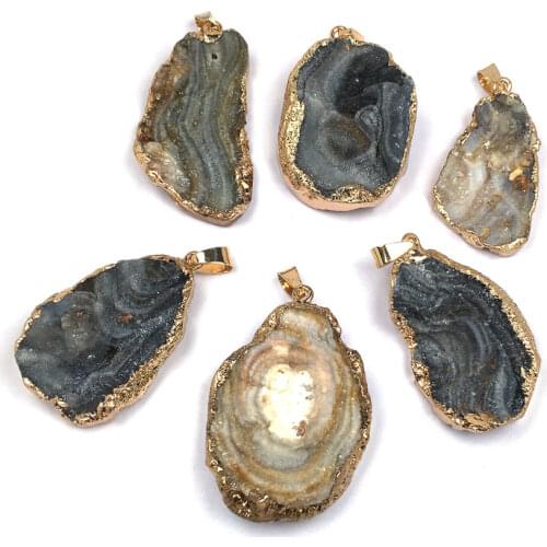 Natural Stone agates Pendant irregular shape Exquisite Pendants charms for Jewelry making DIY Necklaces Accessories size 25x45mm