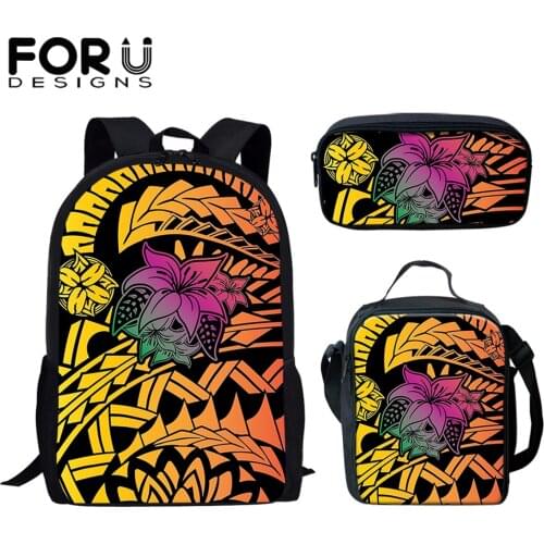 FORUDESIGNS Polynesian Tribal With Flower Print Teens Backpack Mutipurpose School Bag Rucksack Girls Book Bags 2021 New