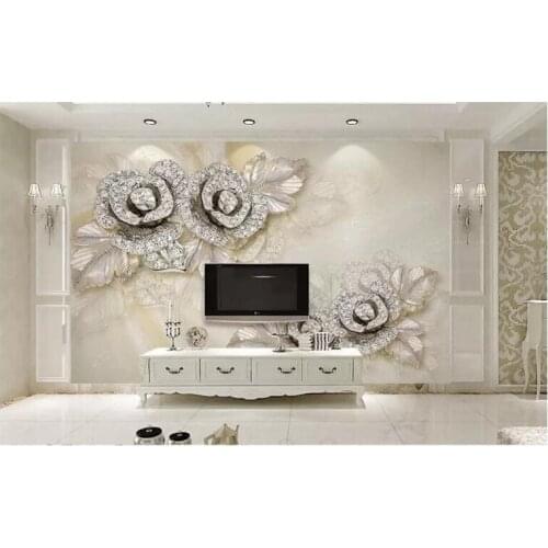 Custom photo 3D wallpaper embossed floral mural living room bedroom TV background home decoration wallpaper