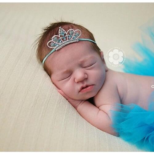 1 Piece MAYA STEPAN Children Girls Crown Flower Rhinestone Custom Processing Baby Newborn Hair Rope Headband Headwear Headwrap