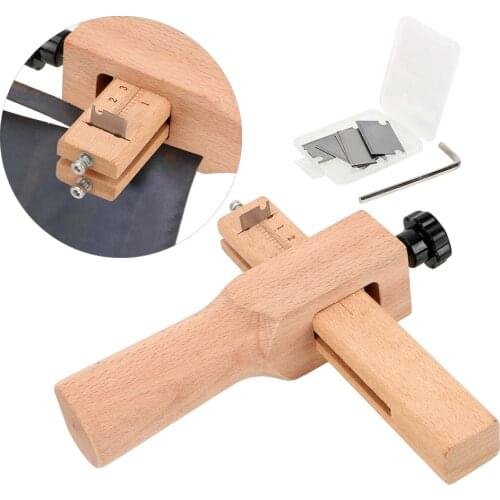HOOMIN Leather Strap Cutter With 5 Sharp Blades and Allen Wrench Leather Tools Hand Cutting Tool Leather Craft Strip Belt Maker