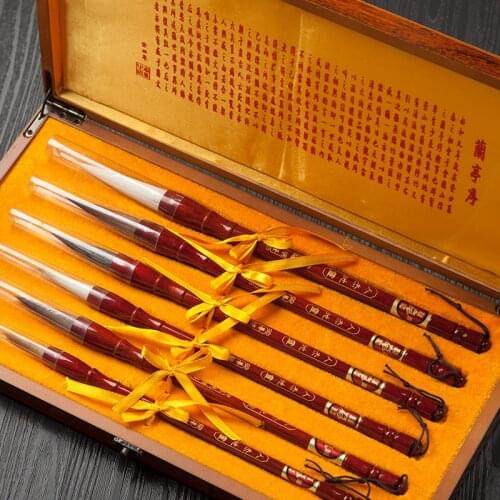 Luxurious Traditional Chinese Calligraphy Brushes Pen Set Woolen and Weasel Multiple Hairs Writing Brush Painting Brush Gift Box