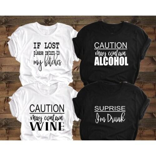 Party shirts for Women Group Bachlorette Party Best Friend Drinking funny slogan women fashion grunge tumblr cotton casual tees