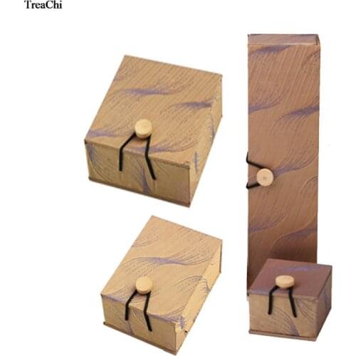 Quality Chinese Wind Silk Jewelry Organizer Box With Wooden Buckle Jewery Ring Necklace Pendant Bracelet Jade Storage Gift Box