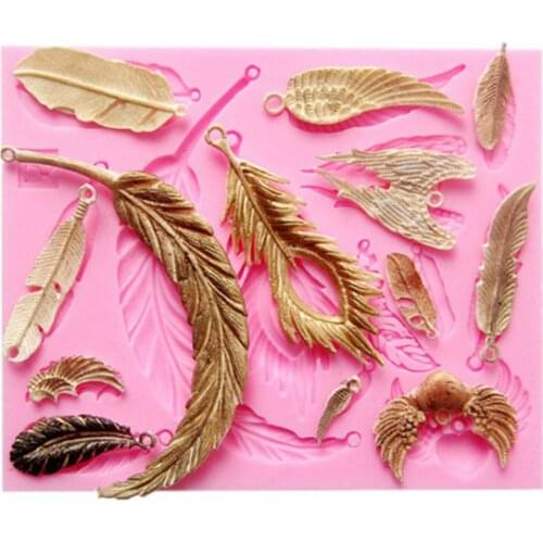 Leaves Feather Silicone Mold Fondant Mold Cake Decorating Tools Cookie Mold Chocolate Gumpaste Mold Cake Tools