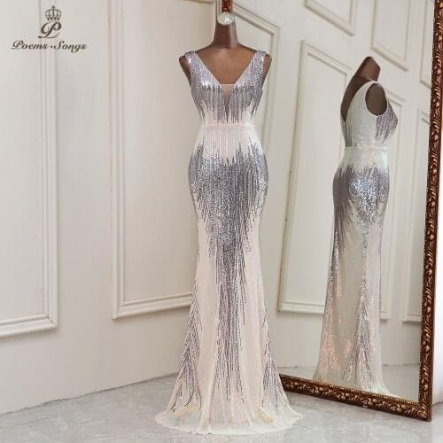 Sexy deep V neck style mermaid evening dresses cocktail dresses vestidos formales robe de soiree de mariage abendkleider