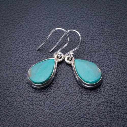 StarGems Natural Turquoise Handmade 925 Sterling Silver Earrings 1.25" E0514