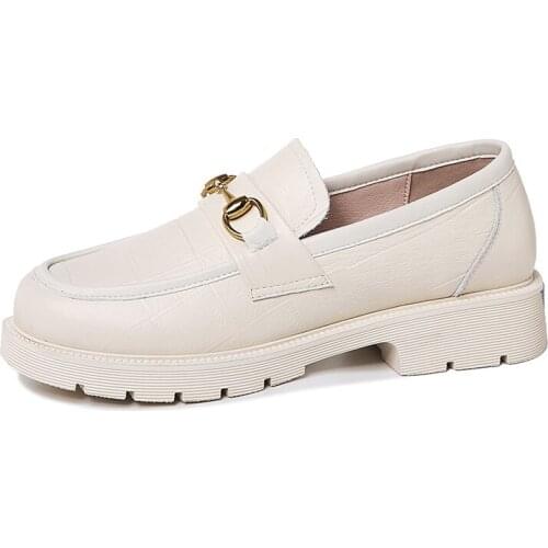 Round Toe Square Heel Shoes, Metal Decorative Solid Color WomenS Shoes, WomenS Platform Shoes