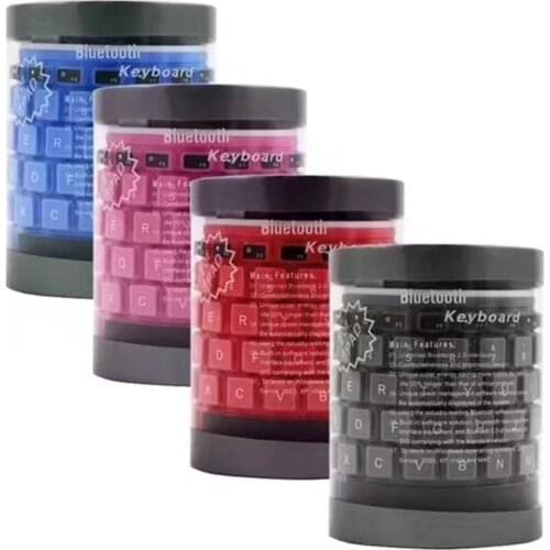 87 Keys Universal Foldable Wireless Soft Silicone Keyboard for Phone/PC/Tablet Folding Bluetooth Keyboards