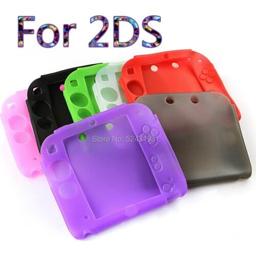 2pcs For 2DS 9 Color Soft Comfortable Silicone Shell Anti-fall Rubber Gel Skin Case Cover Skin Protective Case for Nintendo 2DS