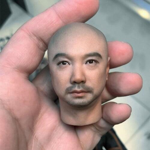 1/6 Asian Star Xu Zheng Head Sculpt PVC Male Soldier Bald Head Carving Fit 12'' Action Figure Dolls
