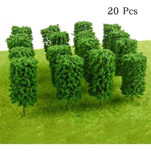 20PCS Ho Scale Plastic Miniature Model Trees For Building Trains Railroad Wargame Layout Scenery Landscape Diorama Accessories