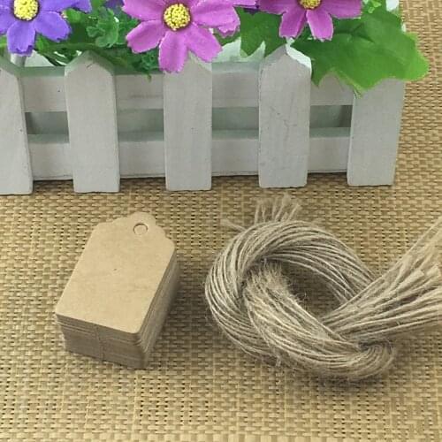 1000pcs Kraft Price Tags+1000pcs Strings DIY Blank Hang Tag Gift Tag/Cards Note Labels For Jewelry/Box/Notebook/Cup/handicraft
