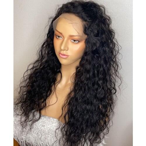 1505 Density Glueless Black Curly Lace Front Wigs with Baby Hair for Women Free Part Daily Wear Synthetic Fiber Hair Lace Wigs