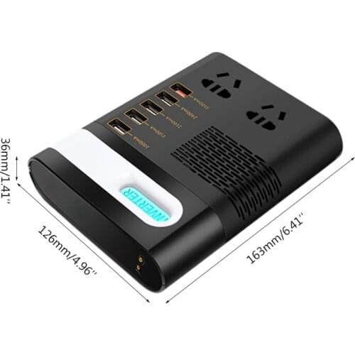 200W Car Inverter DC 12V/24V to AC 220V Voltage Converter QC3.0 USB Charger B36B