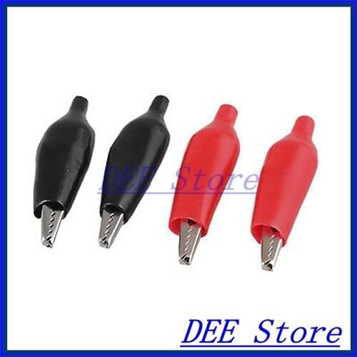 4 Pcs Crocodile Alligator Test Clip Clamp Connector Red Black 55mm Length