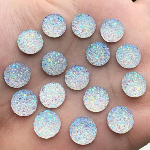 480pcs Crystal AB 12mm Flatback Resin Round Rhinestone Cabochon Gems,Flat Back Resin Rhinestone For DIY Decoration -A550*6