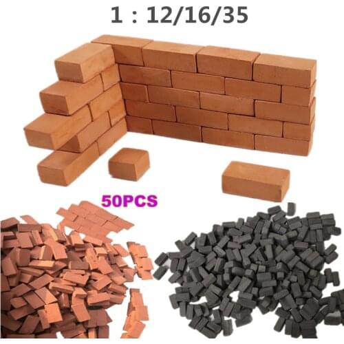 50Pcs/Set 1:16/12/35 Scale Mini Bricks Model Antique Micro Landscape Decorative Bricks DIY Building Decor