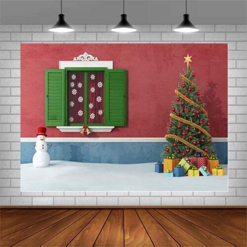 Avezano Photography Backgrounds Winter Merry Christmas Tree Gifts Snowman Backdrops For Photo Studio Photocall Photozone Decor