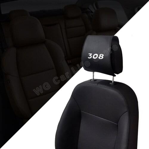 Car Pillow Cover For Peugeot 306 308 Accessories Auto Seat Massager Pad With Pockets PU Seat Back Support Cushion