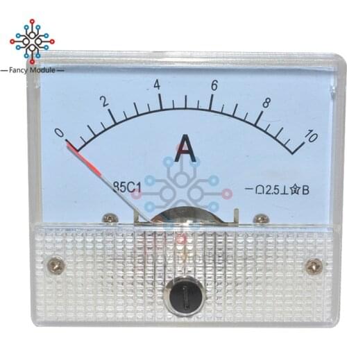 White DC 10A GB/T7676-98 Analog Panel AMP Current Meter Ammeter Gauge 85C1 0-10A