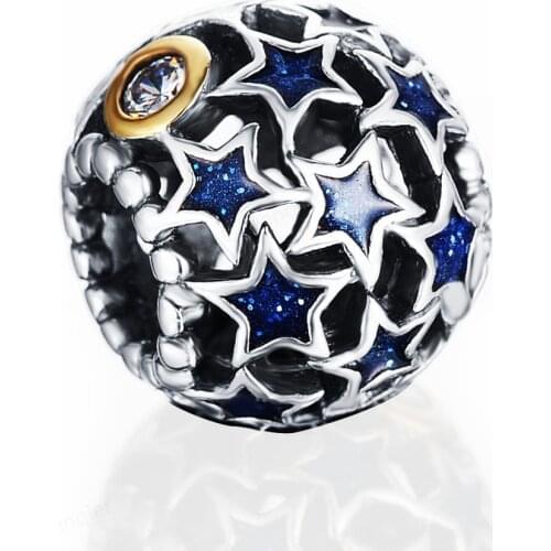 925 Sterling Silver Stars European Charms Bead Fit Original Charms Bracelet DIY Pendant Charm Beads Girl Women Jewelry Making