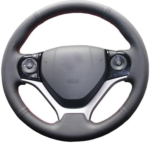 Yuji-Hong Artificial Leather Car Steering Wheel Covers Case for Honda Civic 9 Jade 2013-2016 Hand-stitched Steering Cover