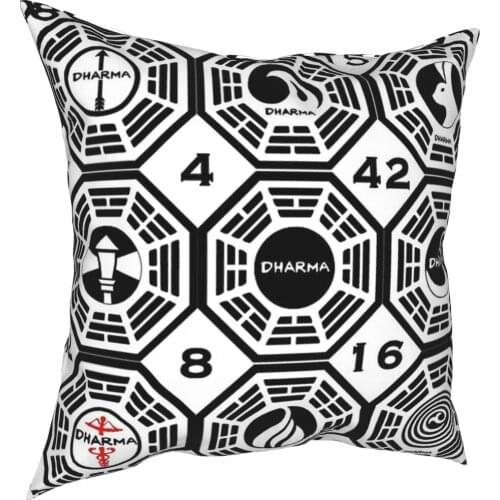 Lost Dharma Pillow Case Home Decor Bonsai Zen Kate Jainism Symbol Cushions Throw Pillow for Home Double-sided Printing Gift Idea