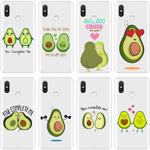 Cartoon lovely avocado Soft Silicone TPU Phone Case For xiaomi 8 9 SE 8LITE 4 4S 5 5S 5SPLUS 5C 6 6X 8 PRO MAX 2 3 3PRO