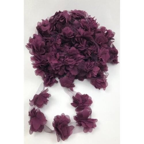 Plum red Tulle Flower Laser Cut