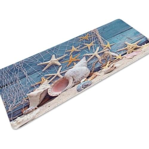 Long Anti Slip Door Mat Beach Sea Shell Pattern Soft Bathroom Rug Floor Mat Carpet Sofa Bathroom 40*120