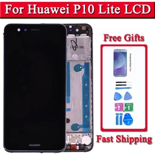 For Huawei P10 Lite LCD Display and Touch Screen Digitizer Assembly with frame WAS-LX2J WAS-LX2 WAS-LX1A WAS-L03T Nova Youth LCD