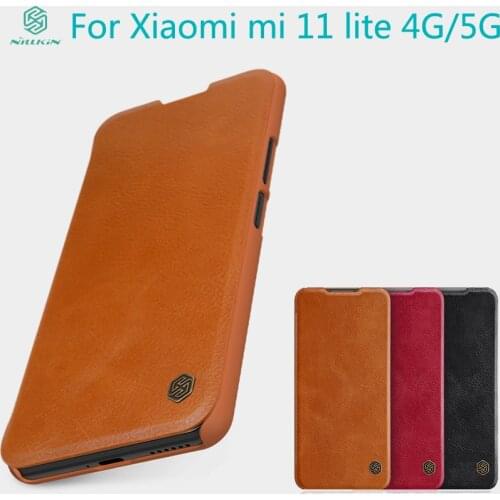 For Xiaomi Mi 11 Lite 4G 5G Case NILLKIN Wallet Leather Flip Cases Leather Case For Xiaomi Mi 11 Lite 4G 5G With Card Slot