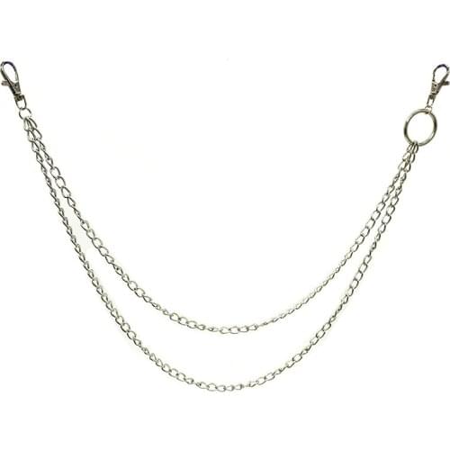 2 Layers Metal Jeans Wallet Chain Hip Hop Gothic Punk Keychain Big Ring Biker Trousers Portachiavi Dance Pant Keychains