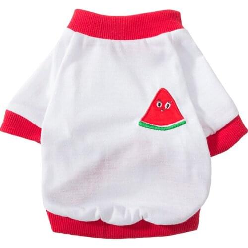 Cute Fruit Embroidery T-shirt Pet Summer Clothes Suit For Small Dogs Chihuahua Ropa Perro Yorkies Puppy Cotton Pullover Shirts