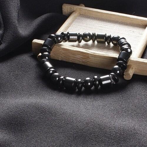 Hot Fashion jewelry wholesale charm beads elastic magnet bracelet for men woman hematite rope chain jewellery accessories gift