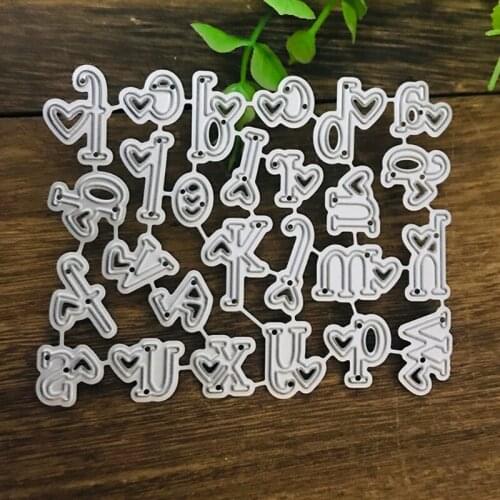 Heart Lowercase Letters Metal Cutting Dies Stencil Scrapbooking DIY Album Stamp M68E