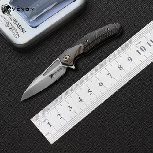 VENOM mini small attacker M390 steel titanium alloy knife zirconium alloy key knife ladies tool small folding knife outdoor tool
